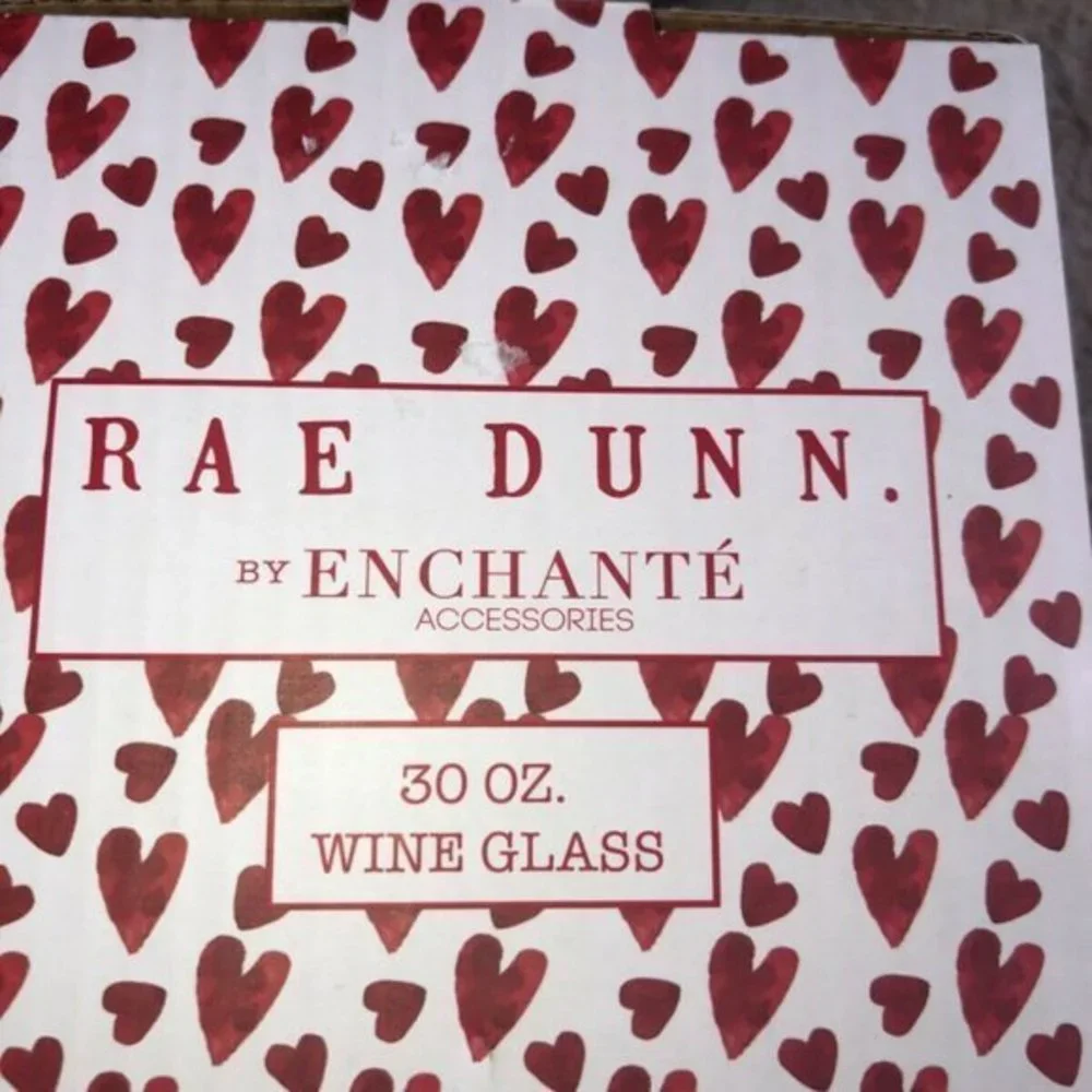 Rae Dunn 30 oz Clear Wine Glass Be Mine Valentines‎ Day NEW